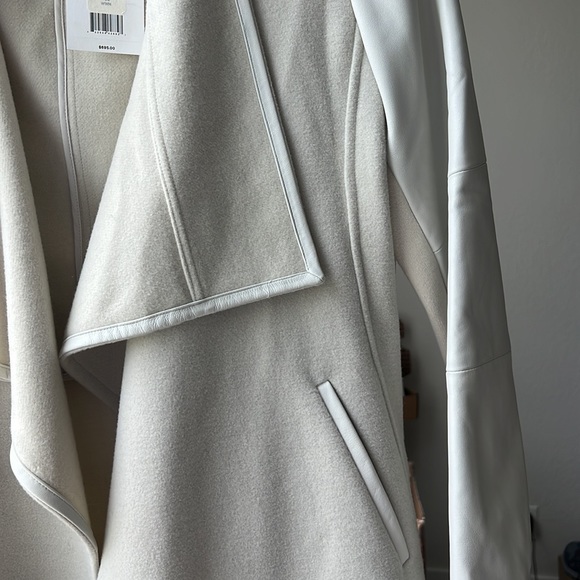 VINCE | Wool Jacket with Leather Sleeves - Picture 3 of 8